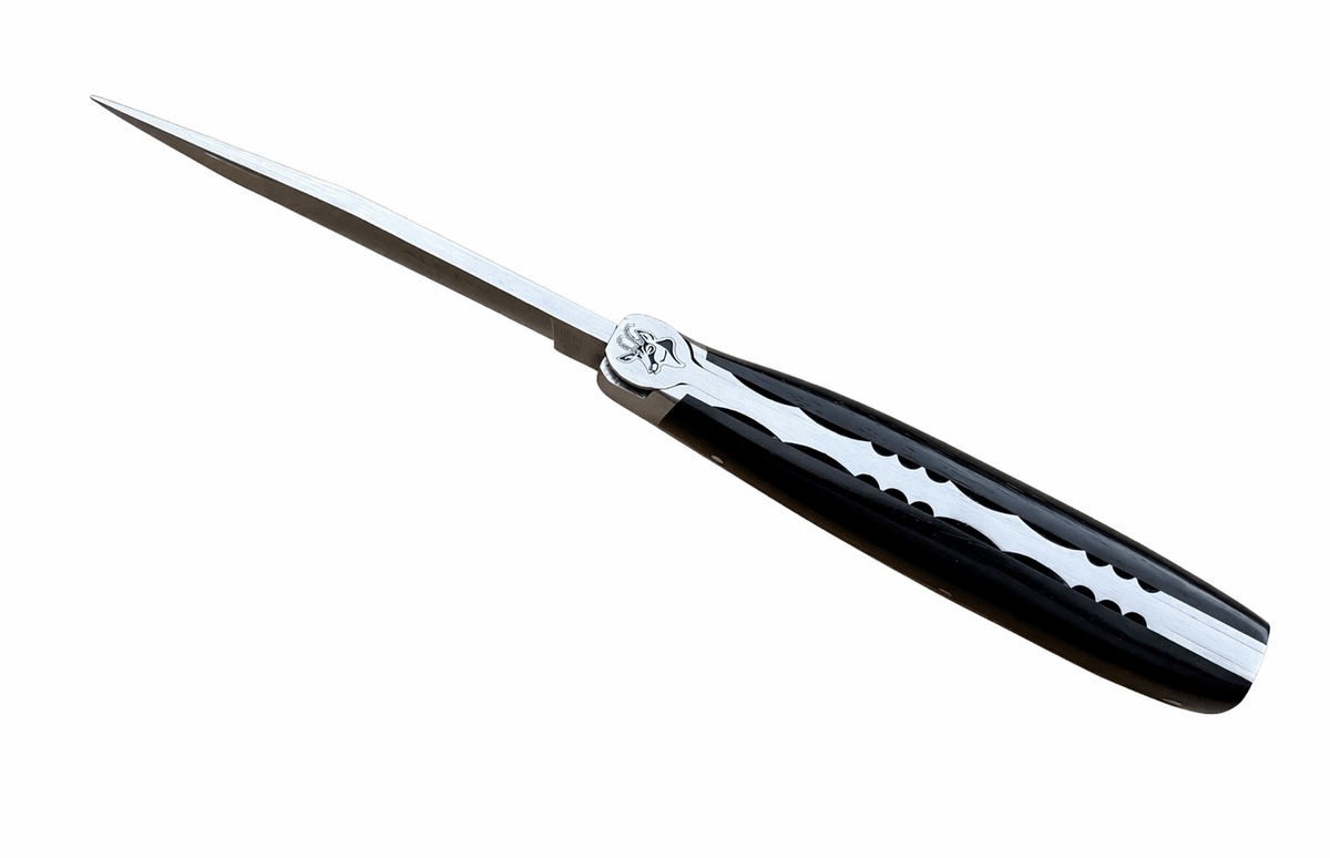 L'Alpin Laguiole Village ebony chamois folding knife, view 2