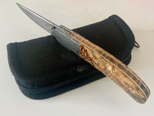 Artisan knife Christian Avakian horse chestnut Damascus, view 3