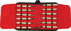 Wood carving set with 12 chisels