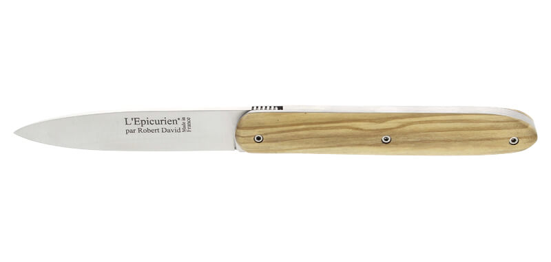 L'Épicurien R. David regional knife, olive wood