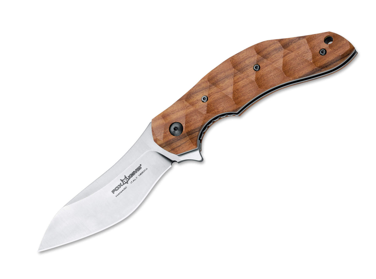 Fox Anso Flipper folding knife, olive wood