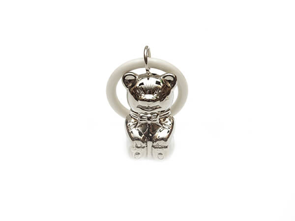 Bärenrassel 833113 aus versilbertem Metall für Babys