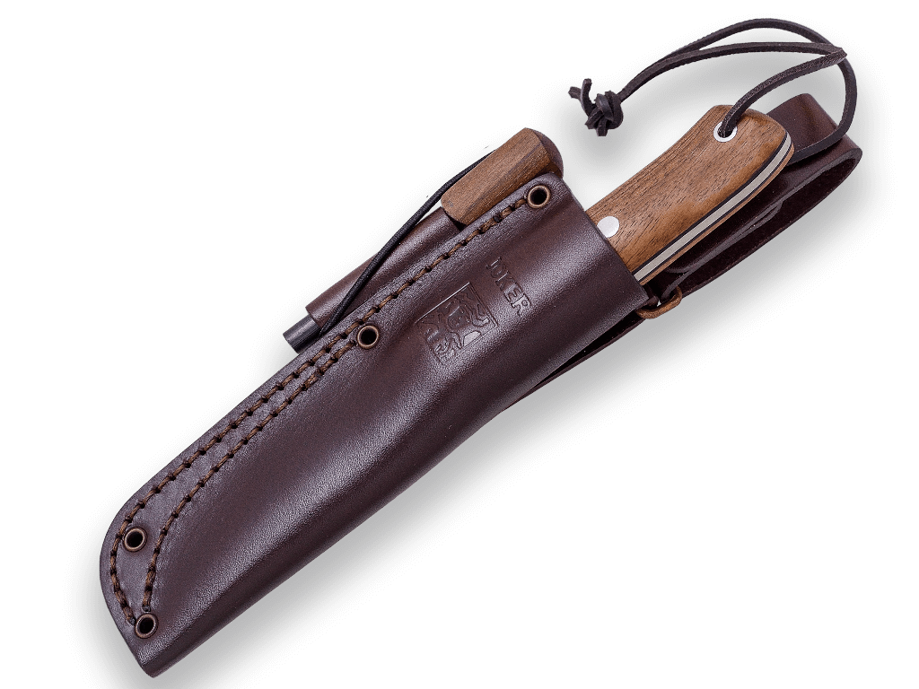 Joker 115N walnut hunting knife with firesteel, view 2