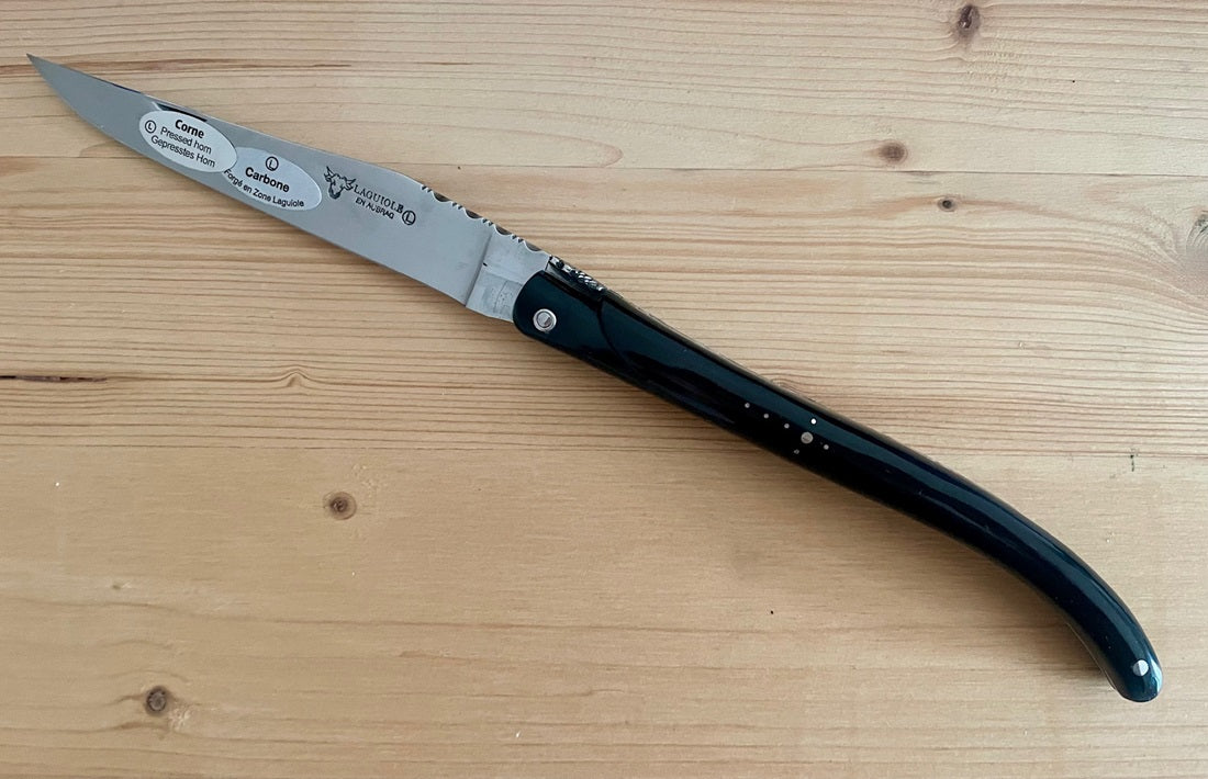 Laguiole en Aubrac 14 cm black horn knife