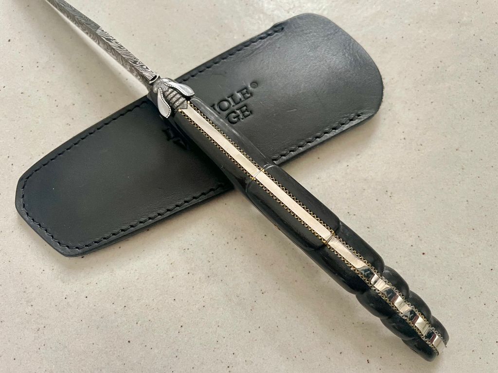 Ginisty Laguiole pigeon wing ebony Damascus, view 3