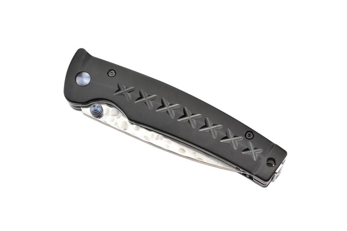 Mcusta Tsuchi Black Damascus folding knife, view 2