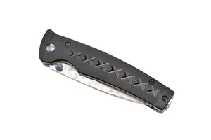 Mcusta Tsuchi Black Damascus folding knife, view 2