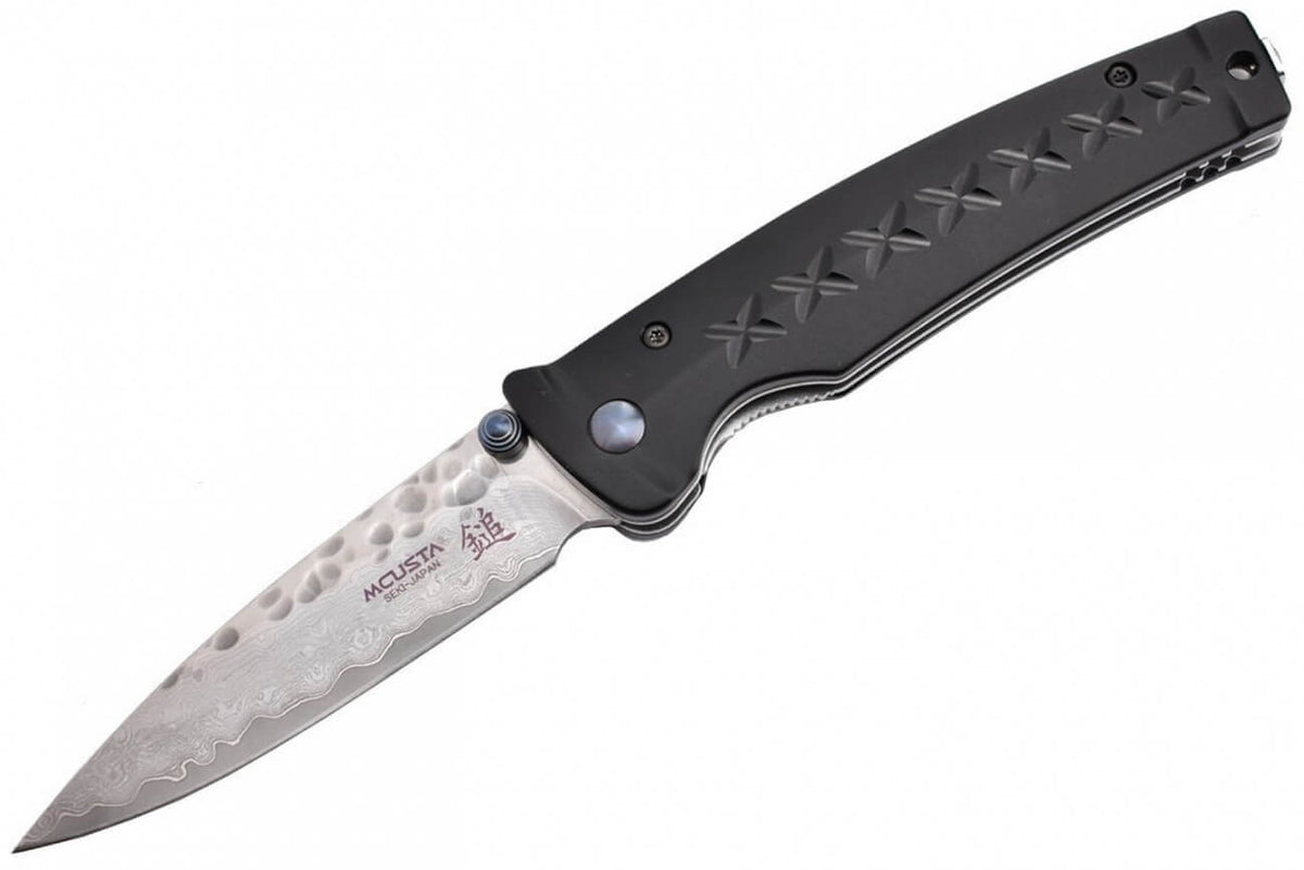 Mcusta Tsuchi Black Damascus folding knife