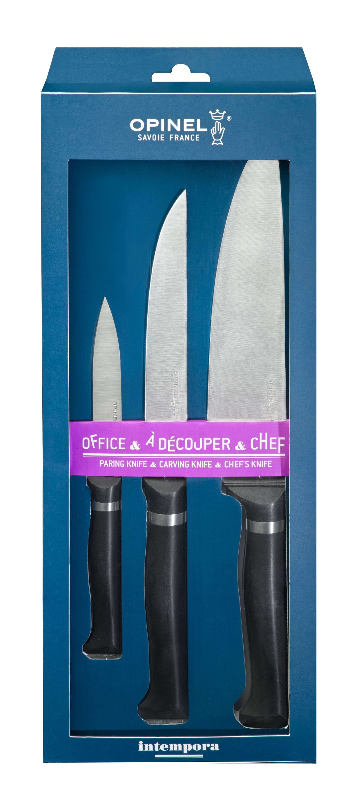 Opinel Intempora kitchen knives, set of 3