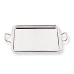 Tablett aus versilbertem Metall mit Henkeln 39 x 26 cm