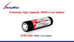 Akku AMPMAX 18650, Akku für Fenix-Lampe