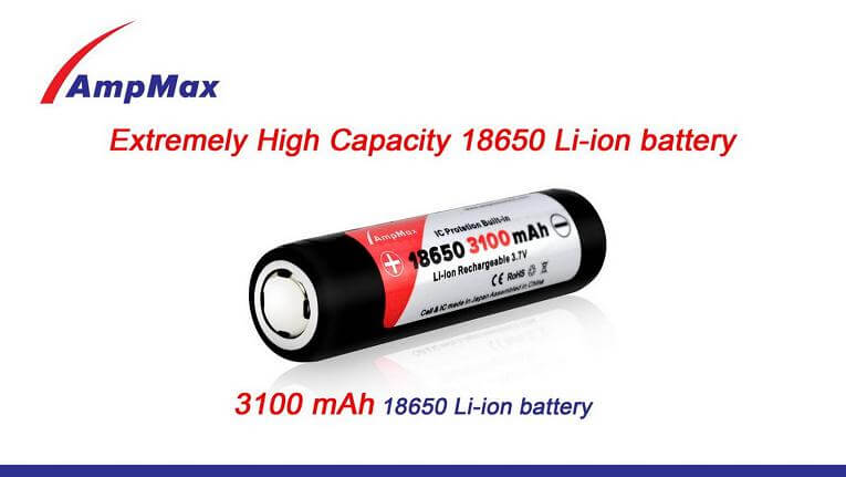 Akku AMPMAX 18650, Akku für Fenix-Lampe