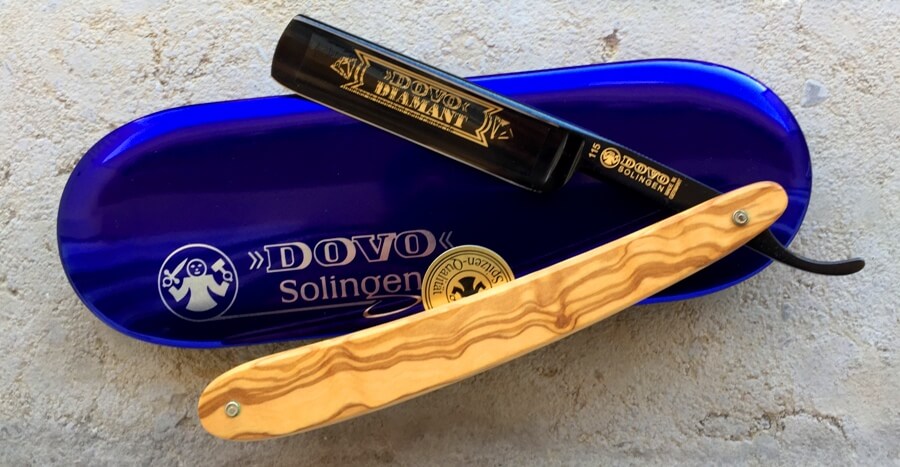 Dovo olive wood black blade straight razor