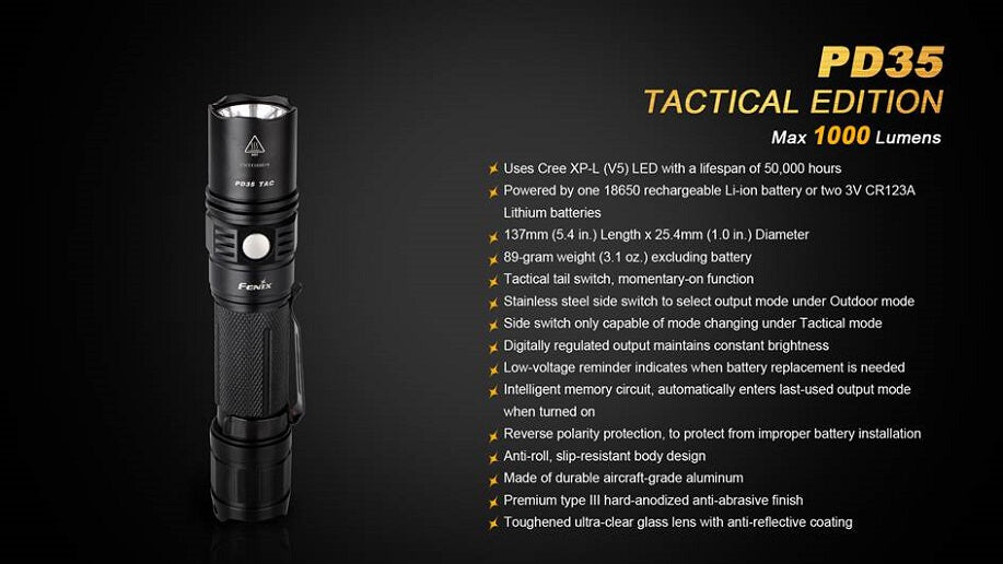 LED-Taschenlampe Fenix PD35 Tactical, Ansicht 5
