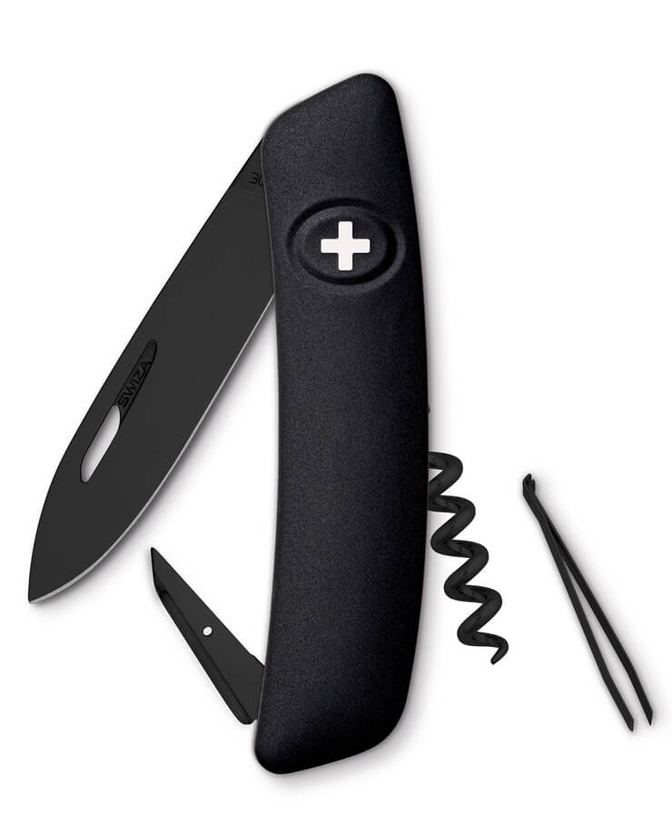 Black Swiss pocket knife Swiza D01 All Black