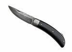 Artisan knife Jean-Pierre Veysseyre ebony Damascus