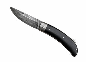Artisan knife Jean-Pierre Veysseyre ebony Damascus