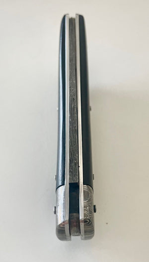 Artisan knife Jean-Pierre Veysseyre ebony Damascus, view 3