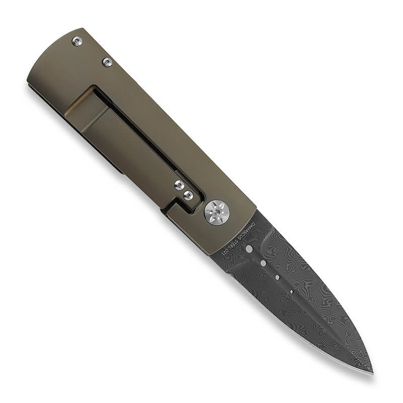 Maserin Daga carbon fibre Damascus folding knife, view 3