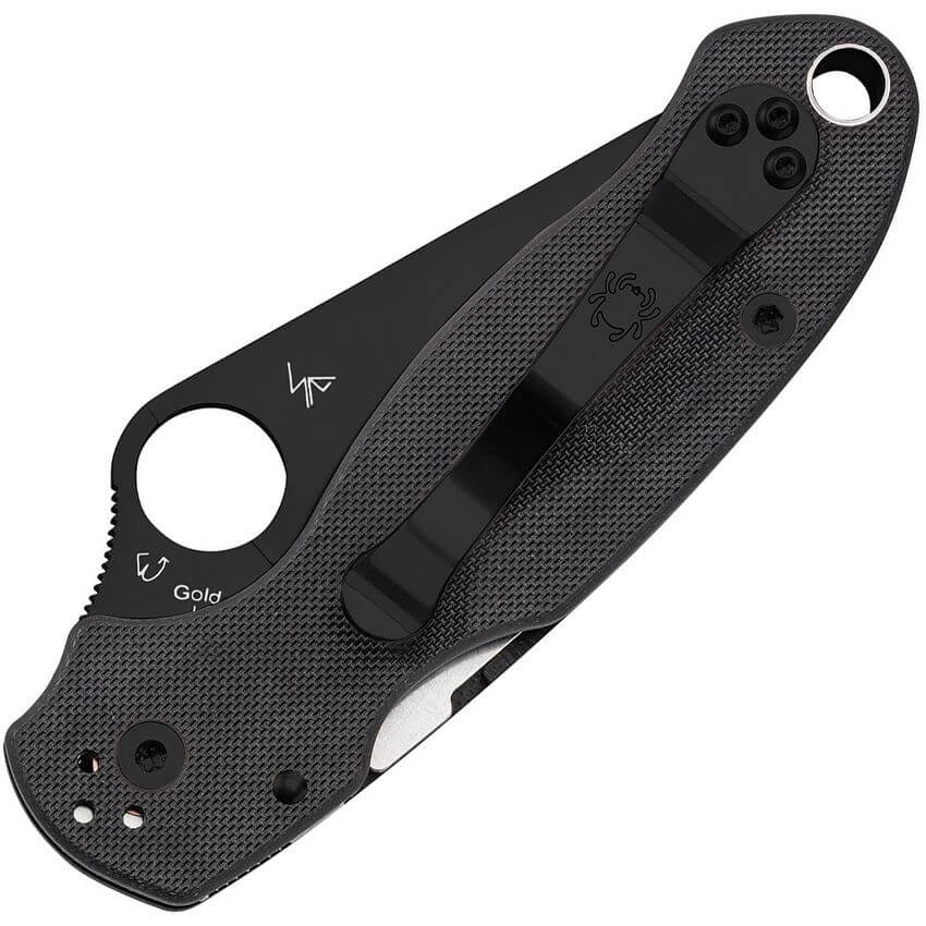 Couteau de poche Spyderco Para 3 G10 lame noire, vue 2