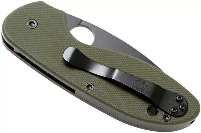 Couteau de poche Spyderco Efficient vert dentelé, vue 2