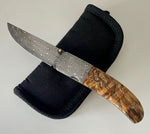 Artisan knife Christian Avakian horse chestnut Damascus