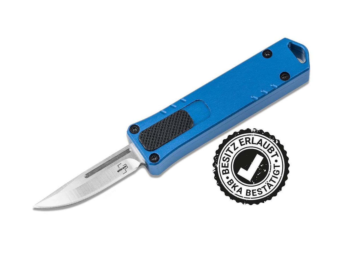 Böker Plus Micro USB OTF automatic knife, blue