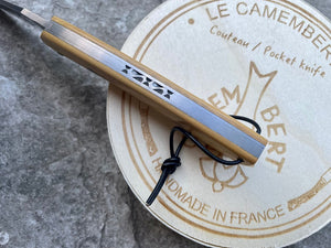 Regionales Messer Camembert Buchsbaum Mosaiknieten, Ansicht 2