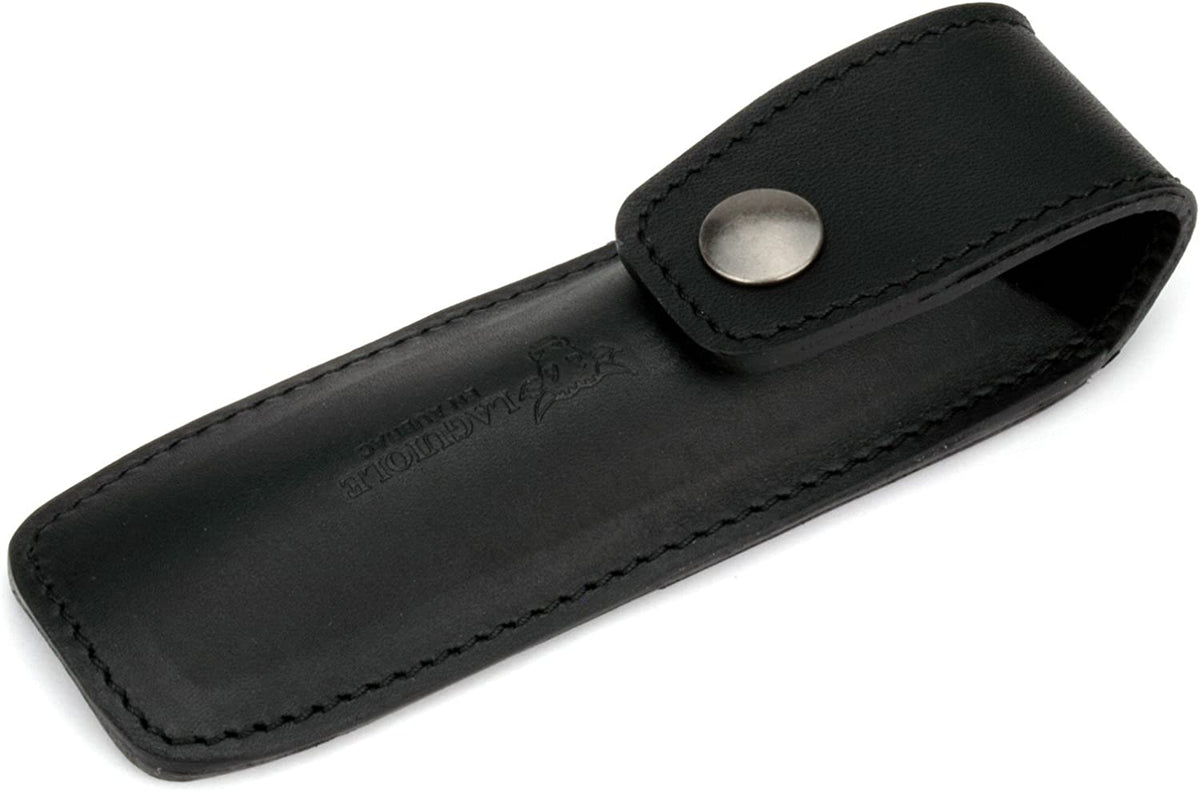 Black leather sheath for Laguiole 12 cm