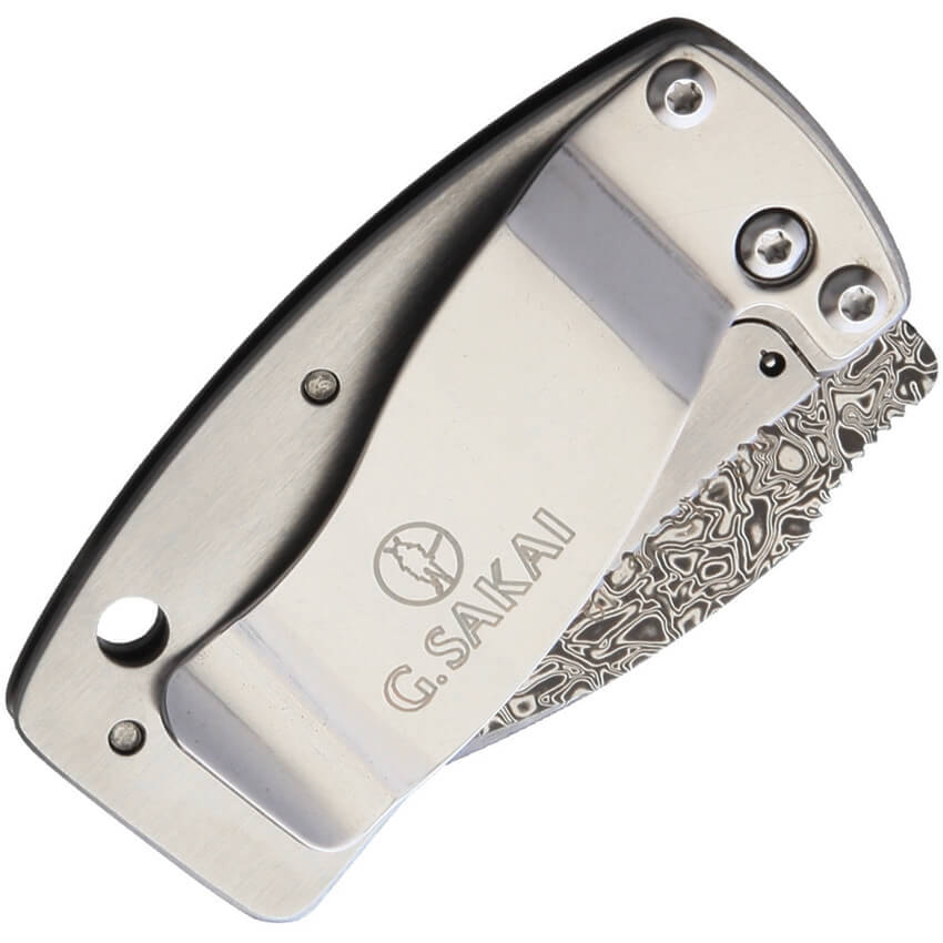 Damascus knife G. Sakai money clip, view 2