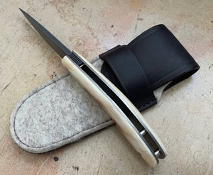 Folding knife Michel Grini Kalisse warthog Damascus, view 3
