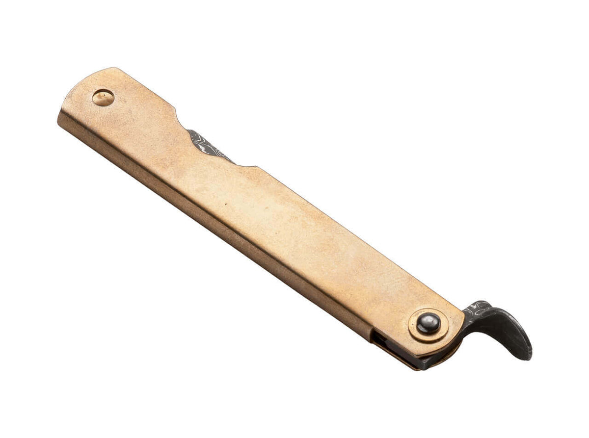 Couteau japonais pliant Higonokami Hoseki damas, vue 2