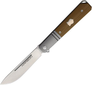 Karbon Flatline Framelock Tan G10 pocket knife