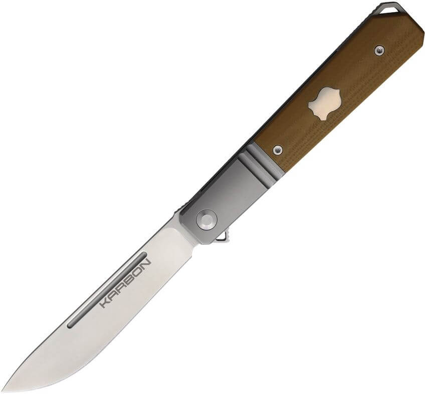 Karbon Flatline Framelock Tan G10 pocket knife