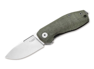 LionSteel Nano Titanium green micarta pocket knife
