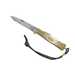 Otter Mercator brass pocket knife with Damascus blade