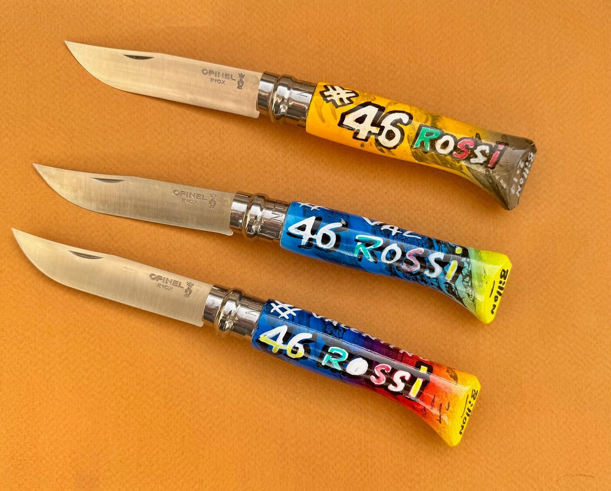 Coffret de 3 couteaux Opinel n°8 Valentino Rossi