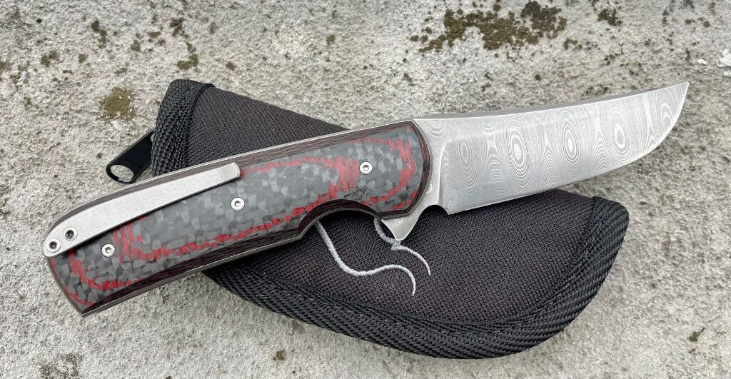 Couteau d'artisan Guy Poggetti Mangaflip carbone, vue 2