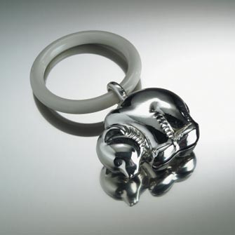 Hochet argent bébé Jezler ours 3608