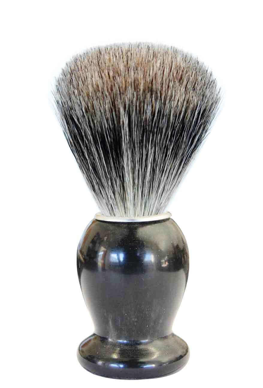 Shaving brush with horn handle