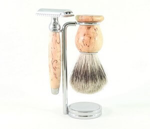 Coffret Set Rasage Sécurité 3 pièces bouleau Gentleman Barbier