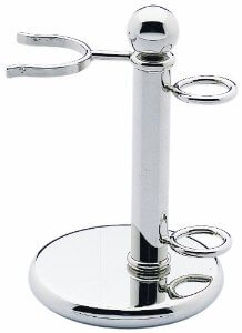 Plisson stand for shaving brush and razor