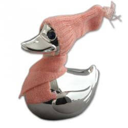 Tirelire canard bonnet rose ou bleu, naissance