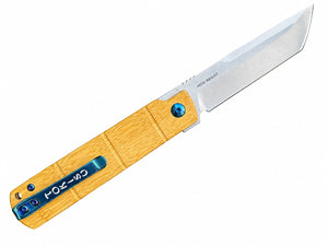 Tokisu pocket knife with tanto blade and bamboo handle, view 2